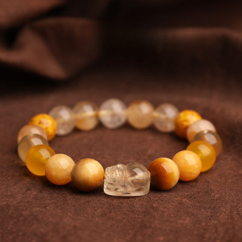 Earth Elemental-Yellow Jade Natural Crystal Bracelet