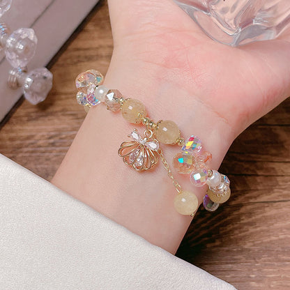 Crystal Butterfly Bow Shell Bracelet