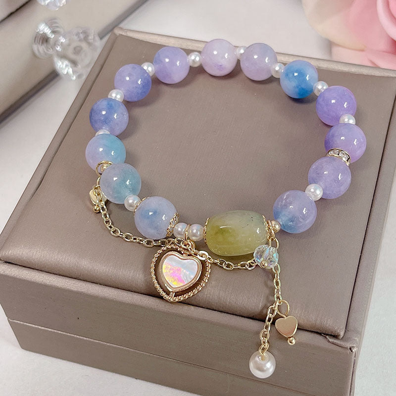 Sweet Gradient Color Beaded Bracelet for Women