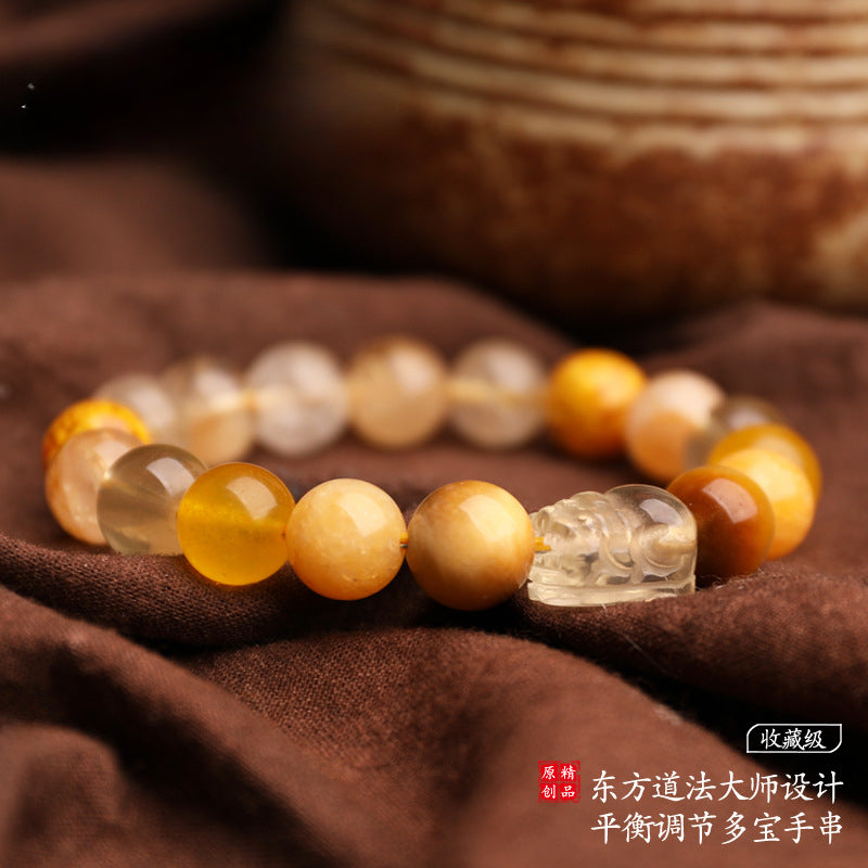 Earth Elemental-Yellow Jade Natural Crystal Bracelet