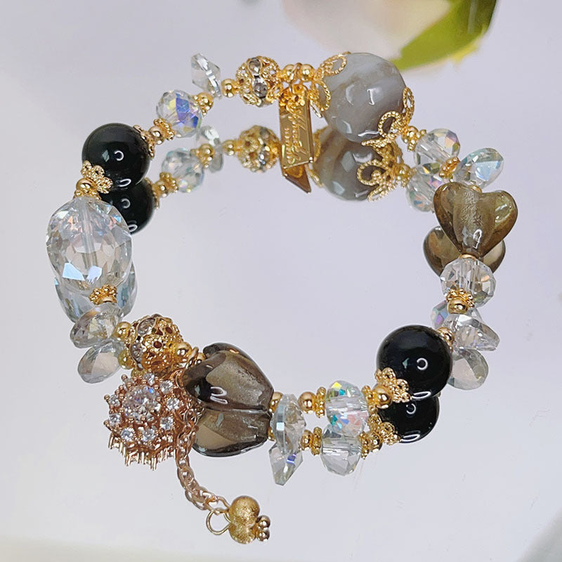 Fresh and Sweet Flower Bracelet with Zircon Inlay