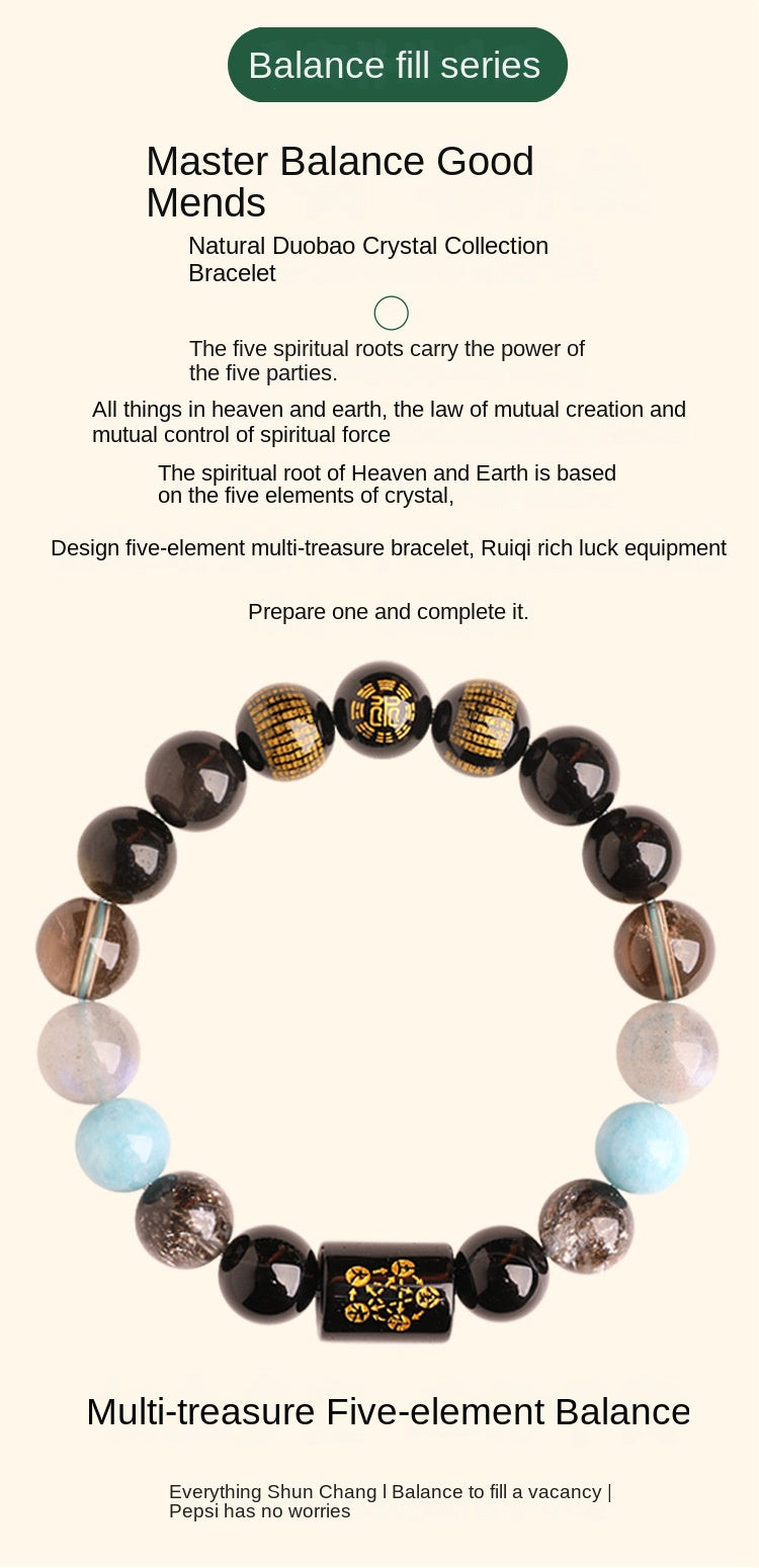 Water Elemental-Natural Crystal Multi-Treasure Bracelet