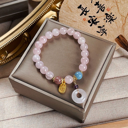 Sweet Crystal Peace Buckle Bracelet