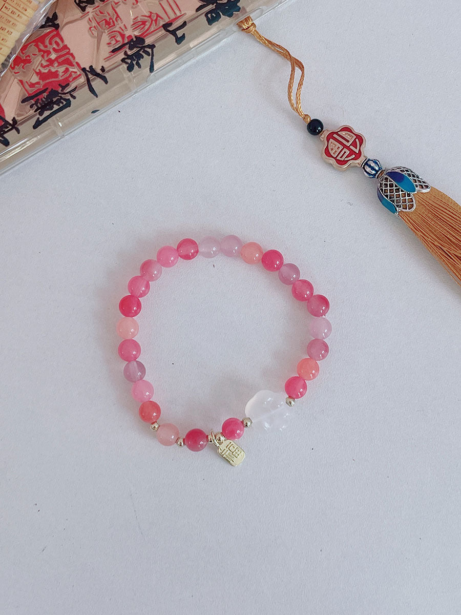 Sweet Colorful Agate Bead Bracelet for Girls