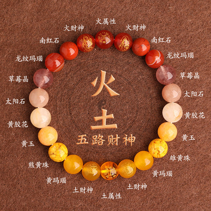 -Lucky Stone-Advanced customization Five Elements Natural Crystal Balance Energy Jewelry