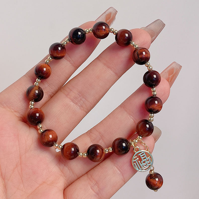 Yellow Wealth God Tiger Eye Stone Unisex Lucky Bracelet