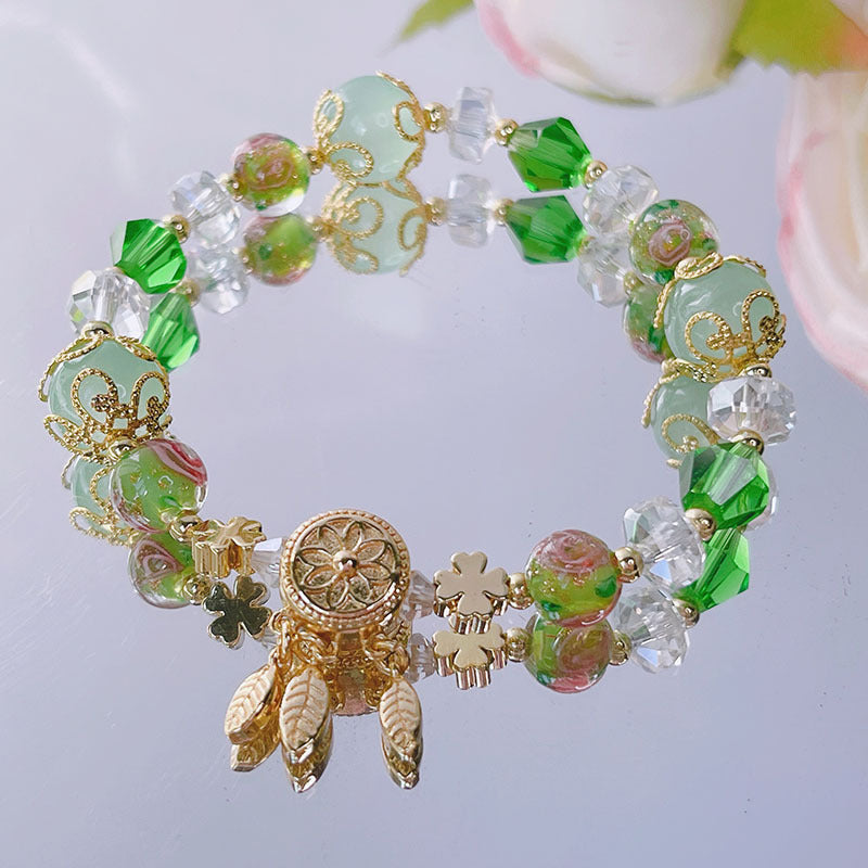 Natural Stone Crystal Beaded Bracelet