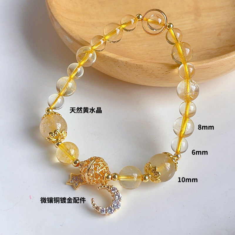 Yellow Crystal Tiger Eye Gemstone Bracelet