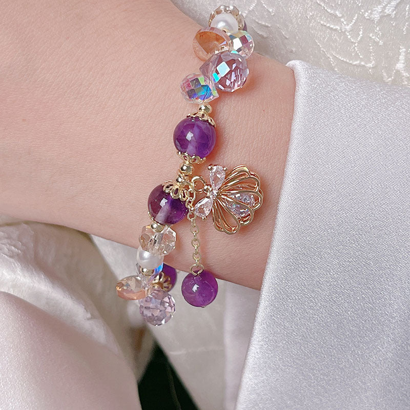 Crystal Butterfly Bow Shell Bracelet