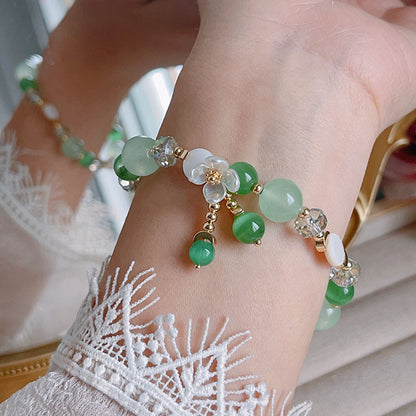 Fresh Flower Tassel Pendant Bracelet