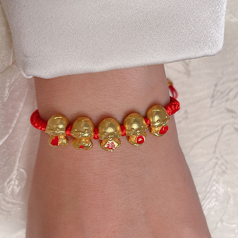 Cute Snake Red Rope Bracelet for 2025 Year of the Snake