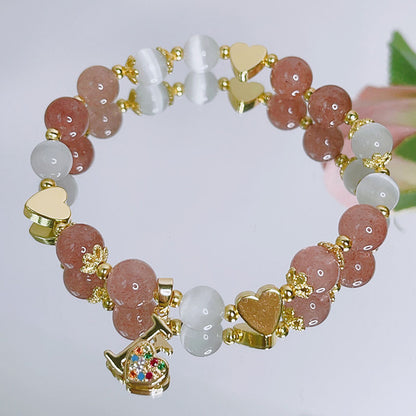 Luckystone Natural Crystal Pixiu Bracelet