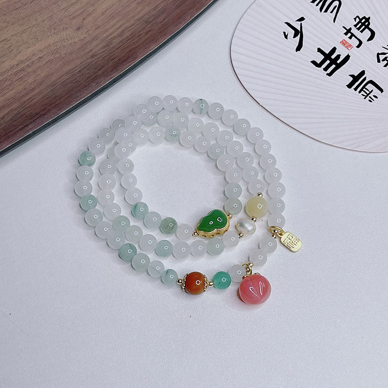 Three Circle Heavenly Mountain Green Bracelet