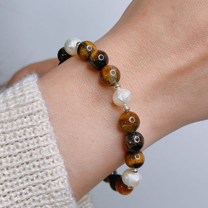 Natural Yellow Tiger Eye Beaded Bracelet