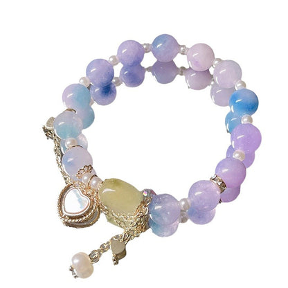 Sweet Gradient Color Beaded Bracelet for Women