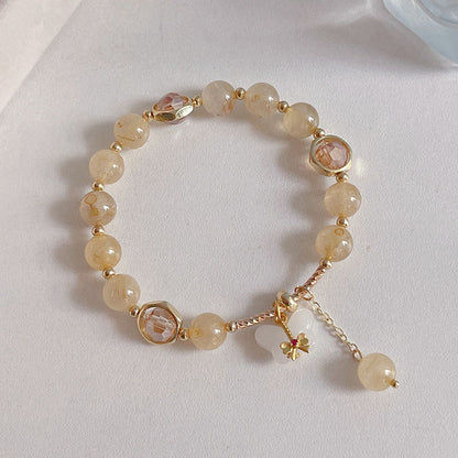 Natural Crystal Fox Lucky Grass Bracelet