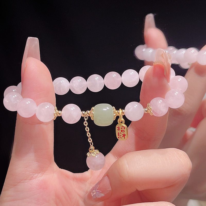 Natural Pink Crystal Bracelet