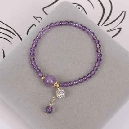 Purple Aura Light Luxury Delicate Chain Purple Crystal Bracelet