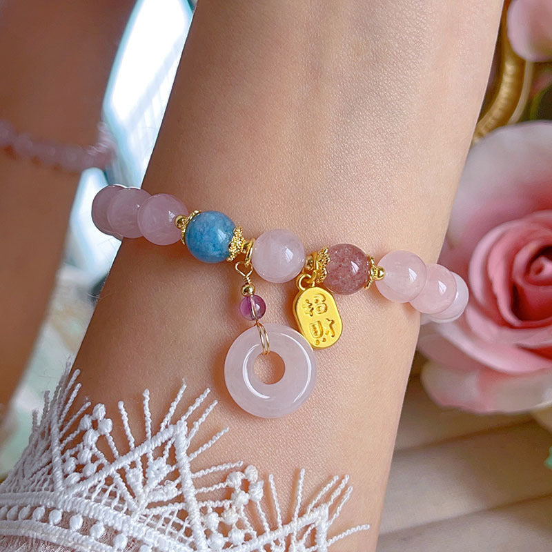 Sweet Crystal Peace Buckle Bracelet