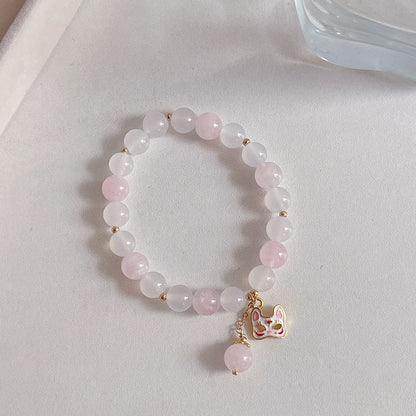 Fox Mask Pink Crystal Bracelet