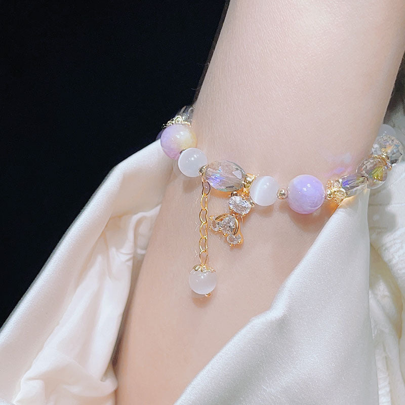 Korean Style Cute Bear Crystal Bead Bracelet for Girls