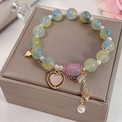 Sweet Gradient Color Beaded Bracelet for Women