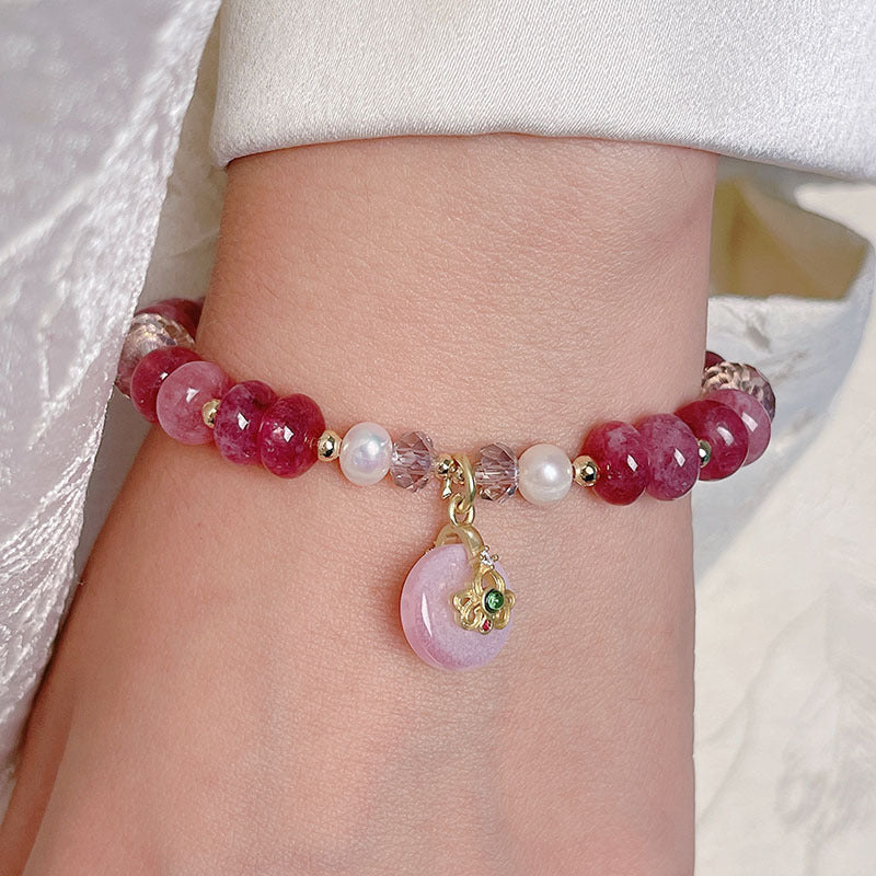 Lavender Amethyst Natural Stone Bead Bracelet with Unique Design