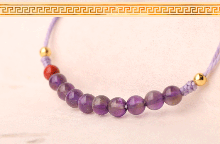 Natural Amethyst Knitted Hand Rope Purple Bracelet