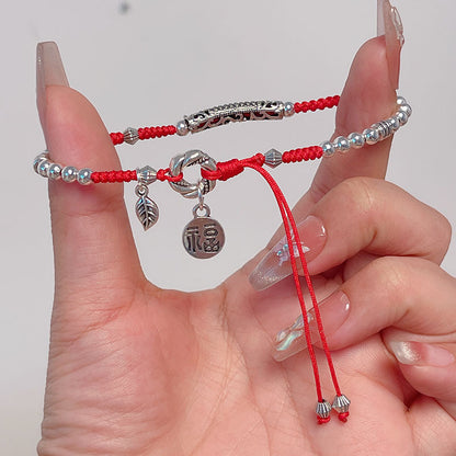 Handmade Red Rope Lucky Charm Bracelet