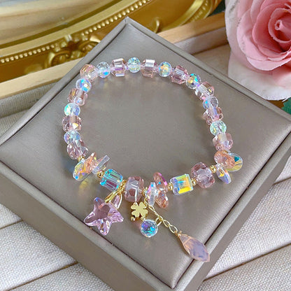 Sparkling Star Bracelet with Various Faceted Crystal Beads