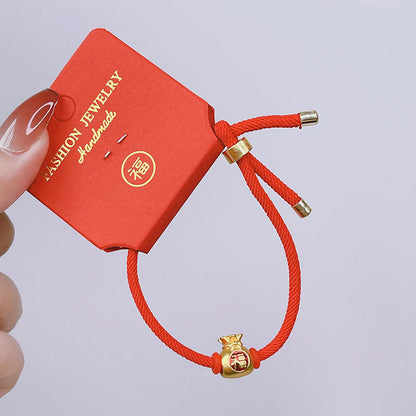 New Year Lucky Bag Red String Bracelet Year of the Gift Parent-child Couple Hand-woven Red Hand Rope Blessing Bracelet