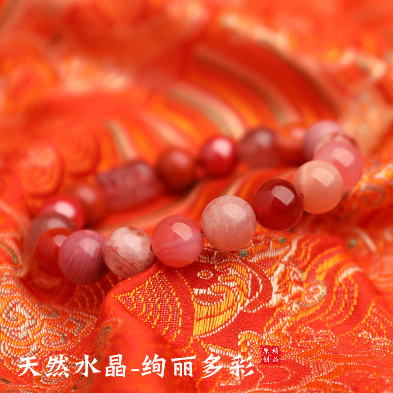 Fire Elemental-Red Agate Natural Crystal Multi-Treasure Auspicious Bracelet