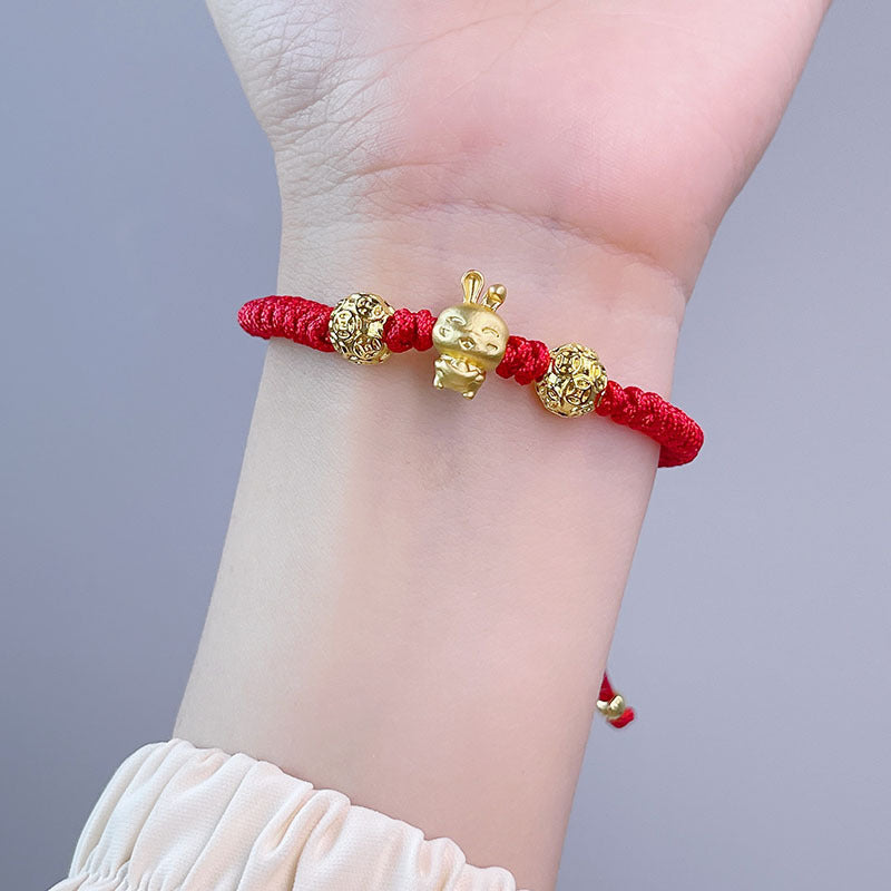 New Year Lucky Bag Red String Bracelet Year of the Gift Parent-child Couple Hand-woven Red Hand Rope Blessing Bracelet