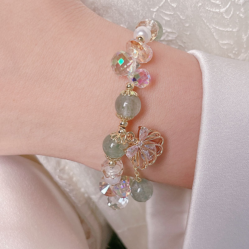 Crystal Butterfly Bow Shell Bracelet