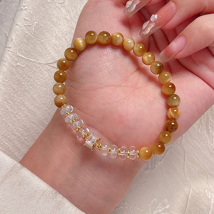 Natural Tiger Eye Crystal Bracelet with Cloud Pattern