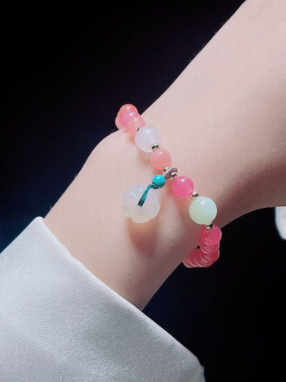 Sweet Colorful Agate Bead Bracelet for Girls