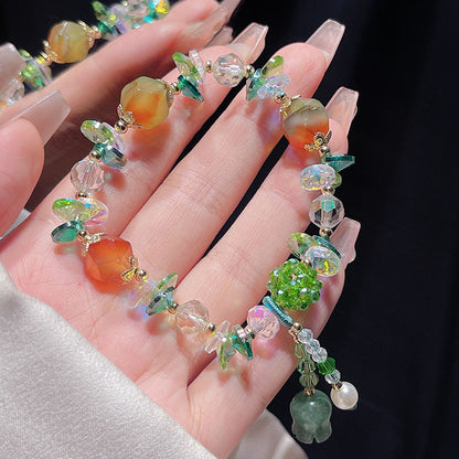 Natural Crystal Fox Lucky Grass Bracelet