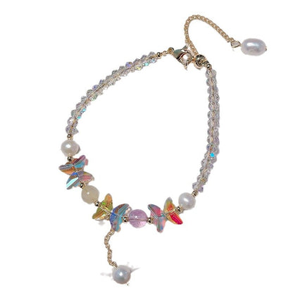 Colorful Butterfly Pearl Bracelet