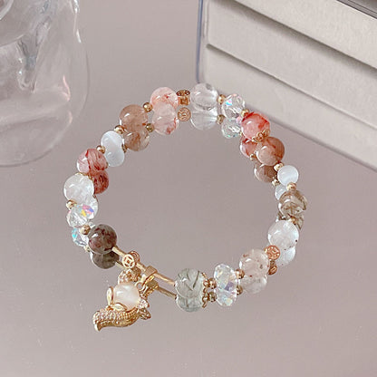 Natural Crystal Fox Lucky Grass Bracelet