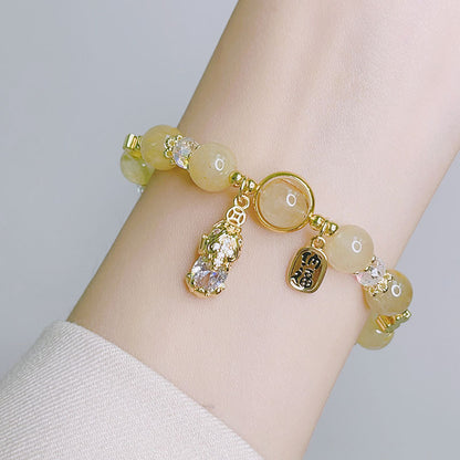 Luckystone Natural Crystal Pixiu Bracelet