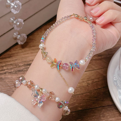 Colorful Butterfly Pearl Bracelet