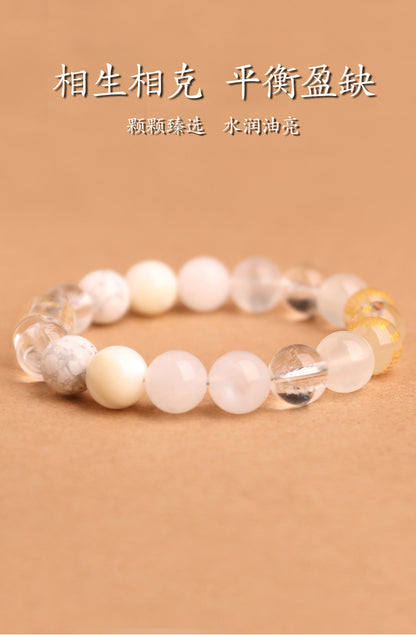 Metal Elemental-Natural Crystal Stone Bracelet