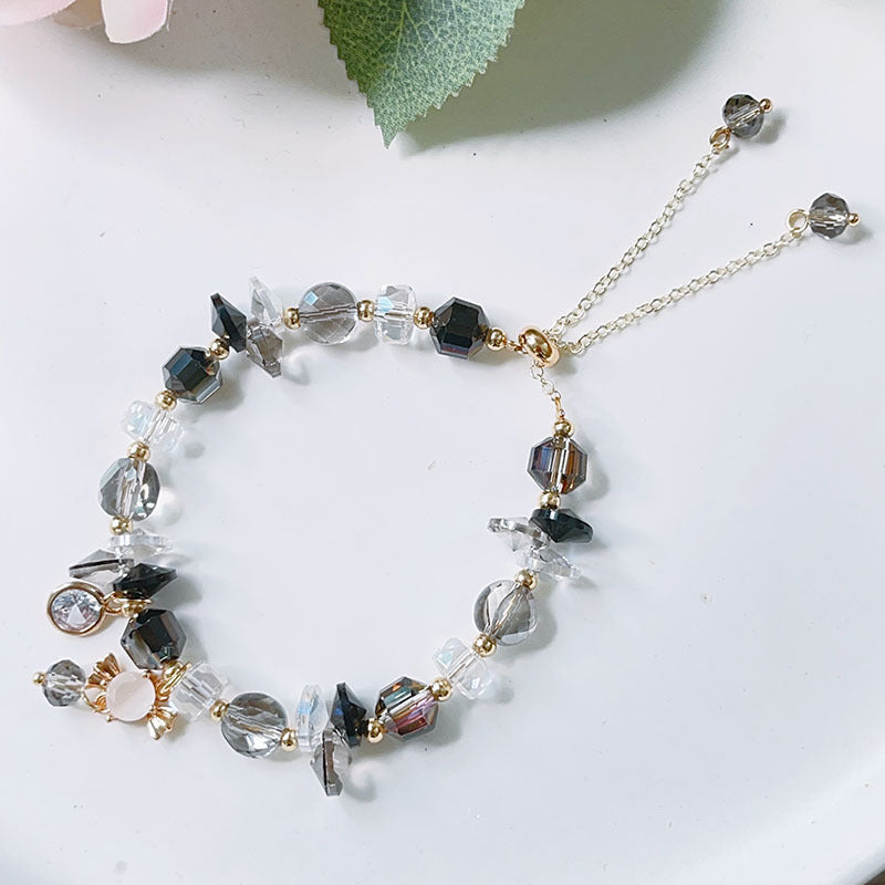 Cute Crystal Bracelet with Star and Flower Charms