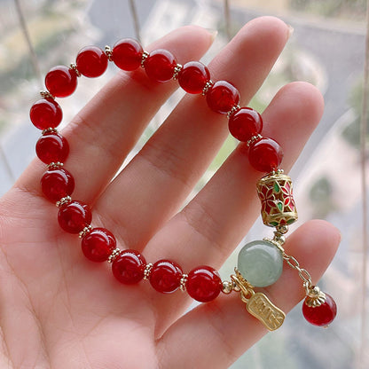 Unique Red Agate Bracelet for Chinese New Year