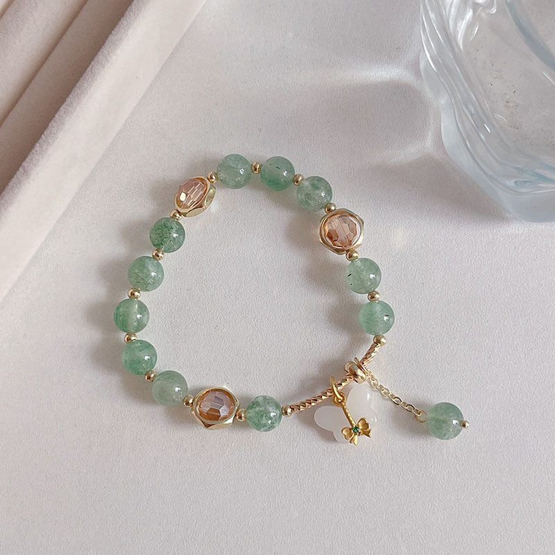 Natural Crystal Fox Lucky Grass Bracelet