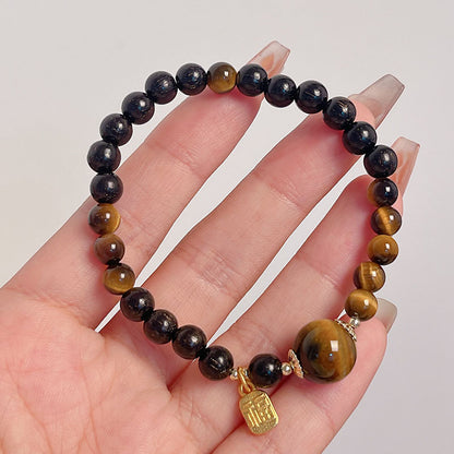 Yellow Wealth God Tiger Eye Stone Unisex Lucky Bracelet