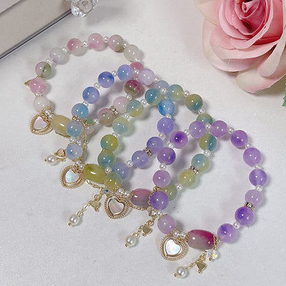 Sweet Gradient Color Beaded Bracelet for Women