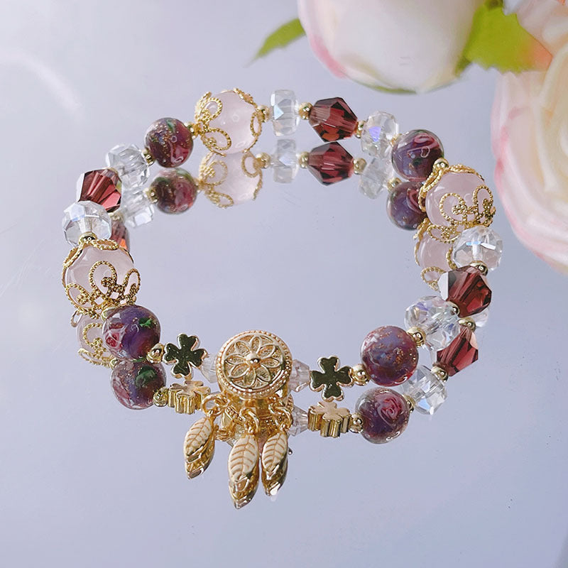 Natural Stone Crystal Beaded Bracelet