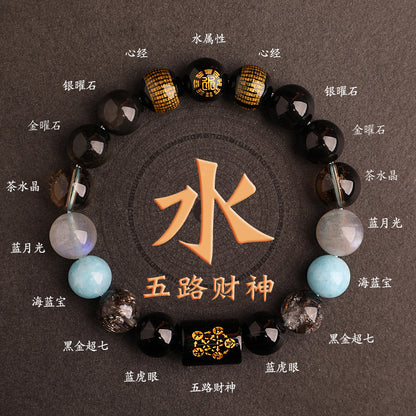 Metal Elemental-Natural Crystal Stone Bracelet