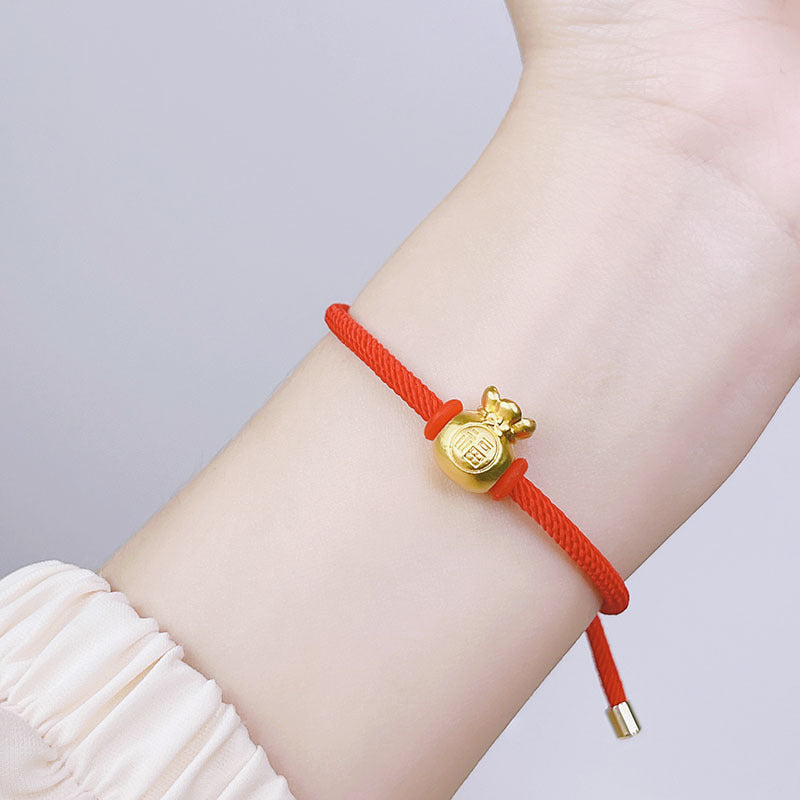 New Year Lucky Bag Red String Bracelet Year of the Gift Parent-child Couple Hand-woven Red Hand Rope Blessing Bracelet